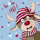 Renne joyeux en bonnet pour un Noël magique